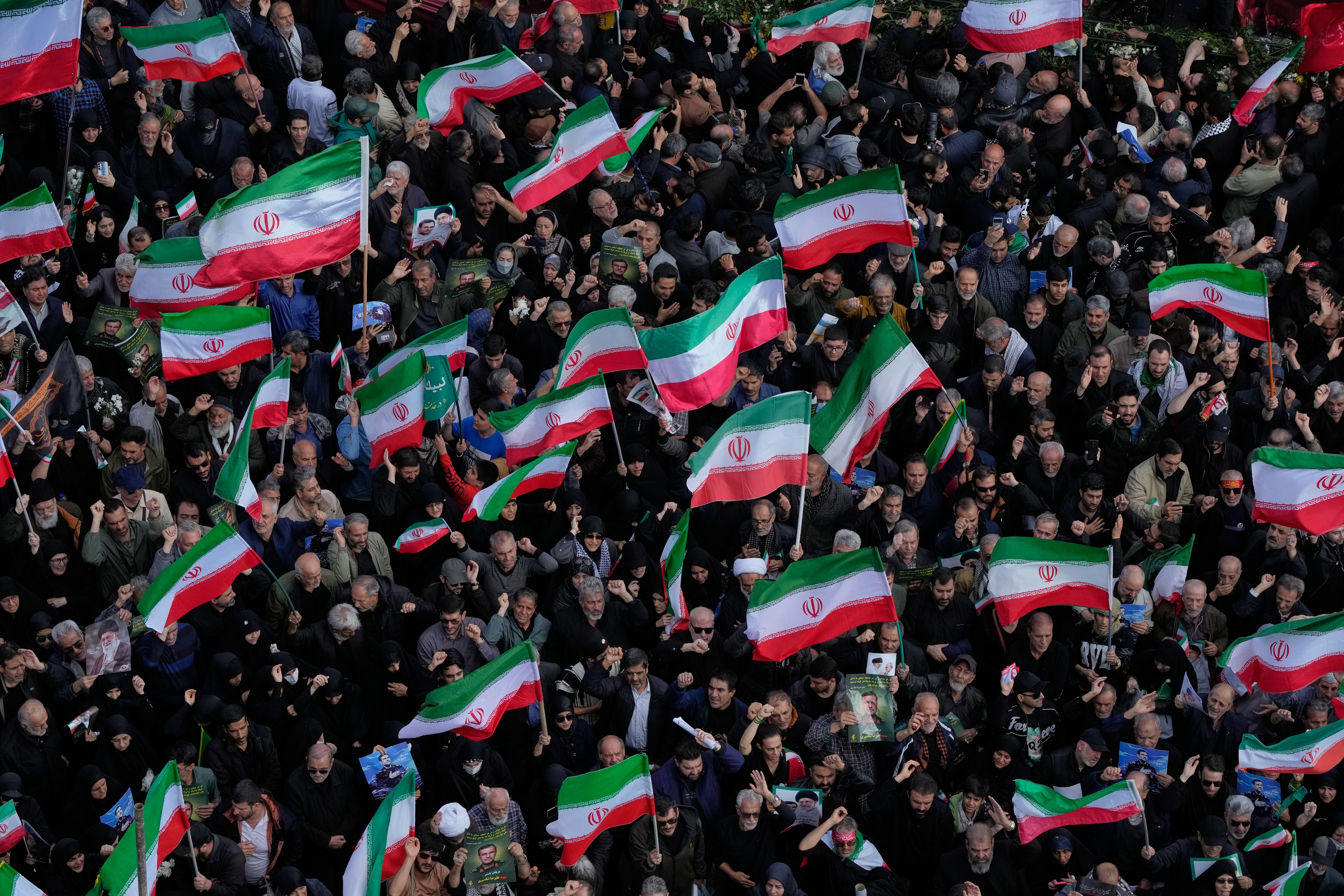 IRAN FLAG PEOPLE AP