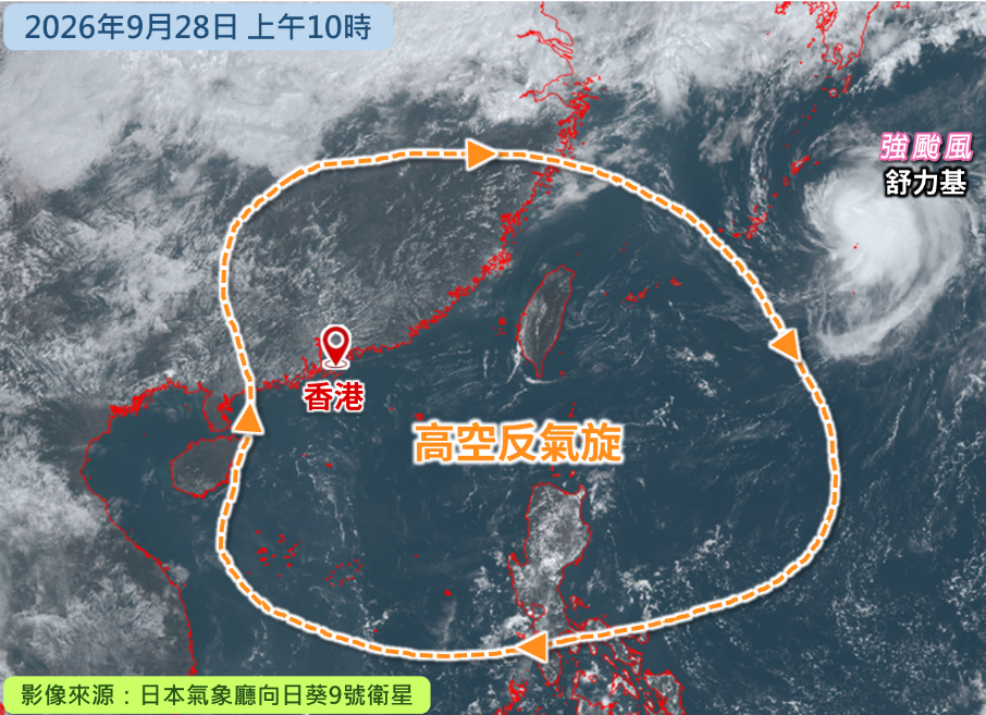 2026年9月28日早上10時的衛星雲圖